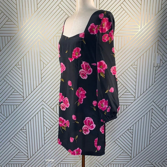 Intermix Bernice Floral Mini Dress in Black - Picture 5 of 12